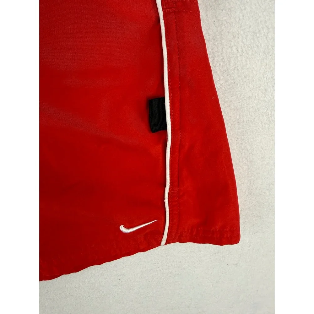 Nike Swim Trunks Mens XL Red Black‎ Board Shorts Mesh Lined Drawstring Logo